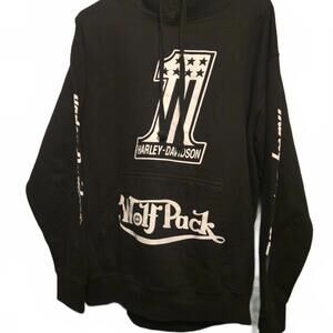 Harley-Davidson Black Wolf Pack Hoodie Sweatshirt LARGE